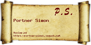 Portner Simon névjegykártya